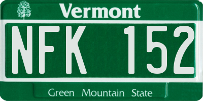 VT license plate NFK152
