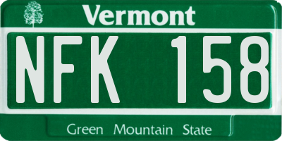 VT license plate NFK158
