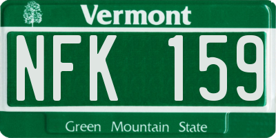 VT license plate NFK159