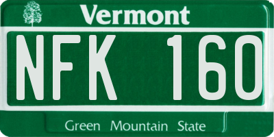 VT license plate NFK160