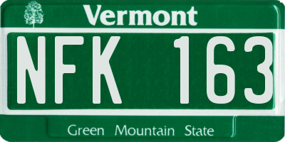 VT license plate NFK163