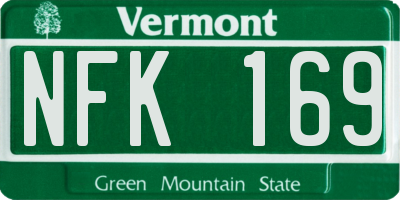 VT license plate NFK169