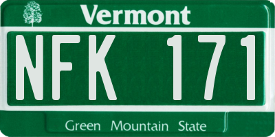 VT license plate NFK171