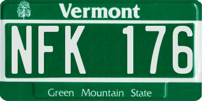 VT license plate NFK176