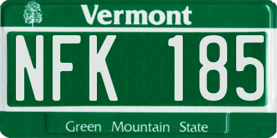 VT license plate NFK185