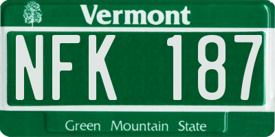 VT license plate NFK187