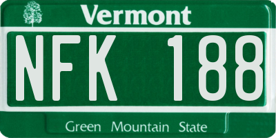 VT license plate NFK188