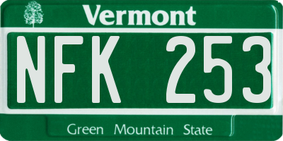 VT license plate NFK253