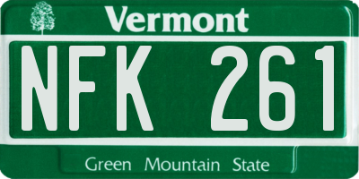 VT license plate NFK261