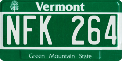VT license plate NFK264