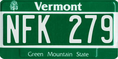 VT license plate NFK279