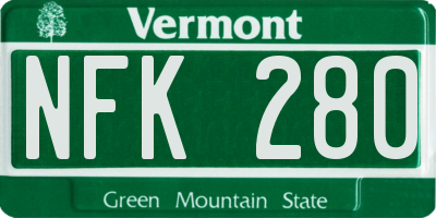 VT license plate NFK280
