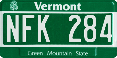VT license plate NFK284