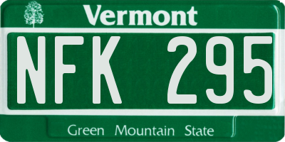 VT license plate NFK295