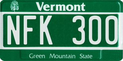VT license plate NFK300