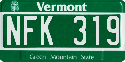 VT license plate NFK319