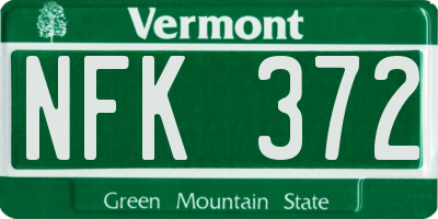 VT license plate NFK372
