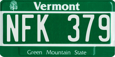 VT license plate NFK379