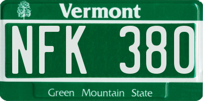 VT license plate NFK380