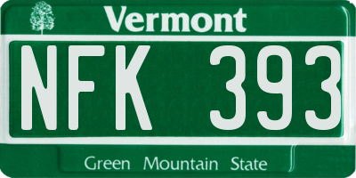 VT license plate NFK393
