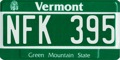 VT license plate NFK395