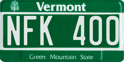 VT license plate NFK400