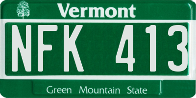 VT license plate NFK413