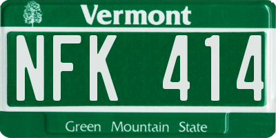 VT license plate NFK414