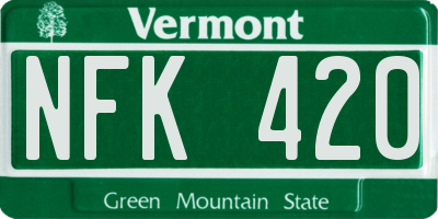 VT license plate NFK420