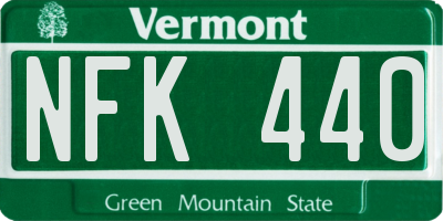 VT license plate NFK440