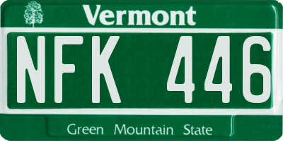 VT license plate NFK446