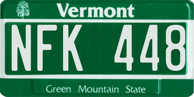 VT license plate NFK448