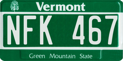 VT license plate NFK467