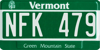 VT license plate NFK479
