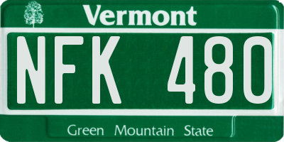 VT license plate NFK480
