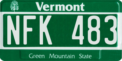 VT license plate NFK483
