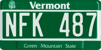 VT license plate NFK487