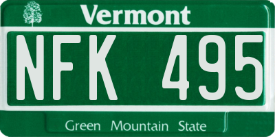 VT license plate NFK495