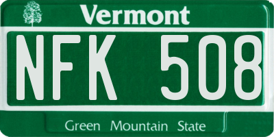 VT license plate NFK508
