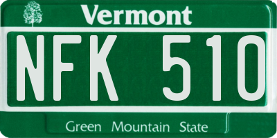 VT license plate NFK510