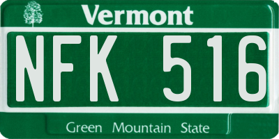 VT license plate NFK516