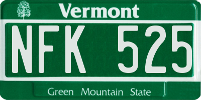 VT license plate NFK525