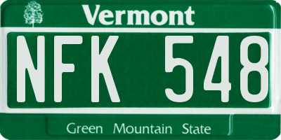 VT license plate NFK548