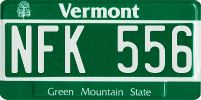 VT license plate NFK556