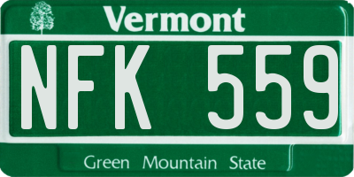 VT license plate NFK559