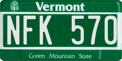 VT license plate NFK570