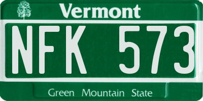 VT license plate NFK573