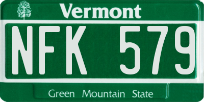 VT license plate NFK579
