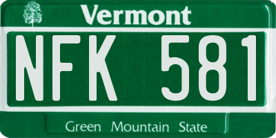 VT license plate NFK581