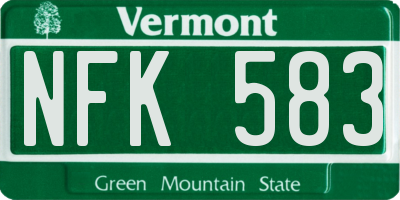 VT license plate NFK583